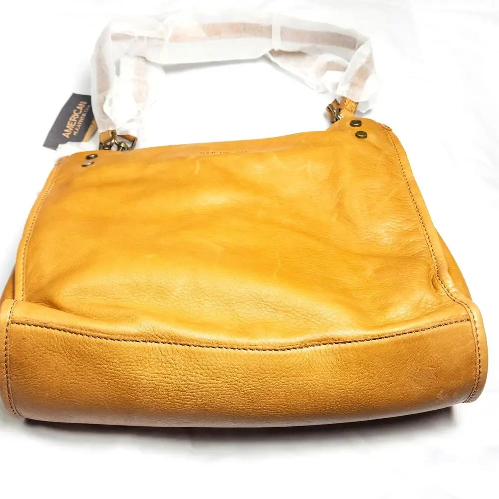 American Leather Co Lenox Triple Entry Structured Satchel Quiet Luxury NWT